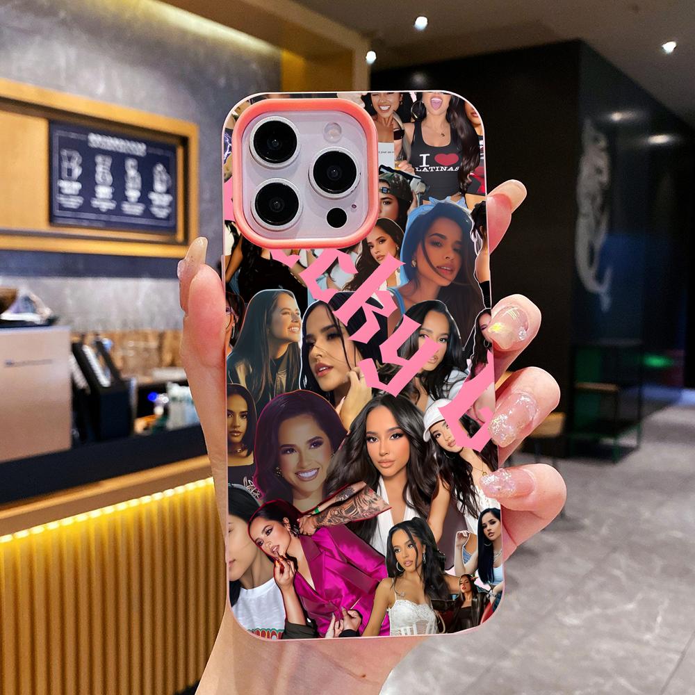 Fashion Becky G Jelly Double layer Pink Mobile Phone Case for iPhone 17 16 15 14 13 12 11 Air Pro Max Plus Protective