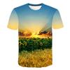 Unisex Plant, Flower & Leaf Print T-Shirt - Crew Neck, Short Sleeve & Breathable