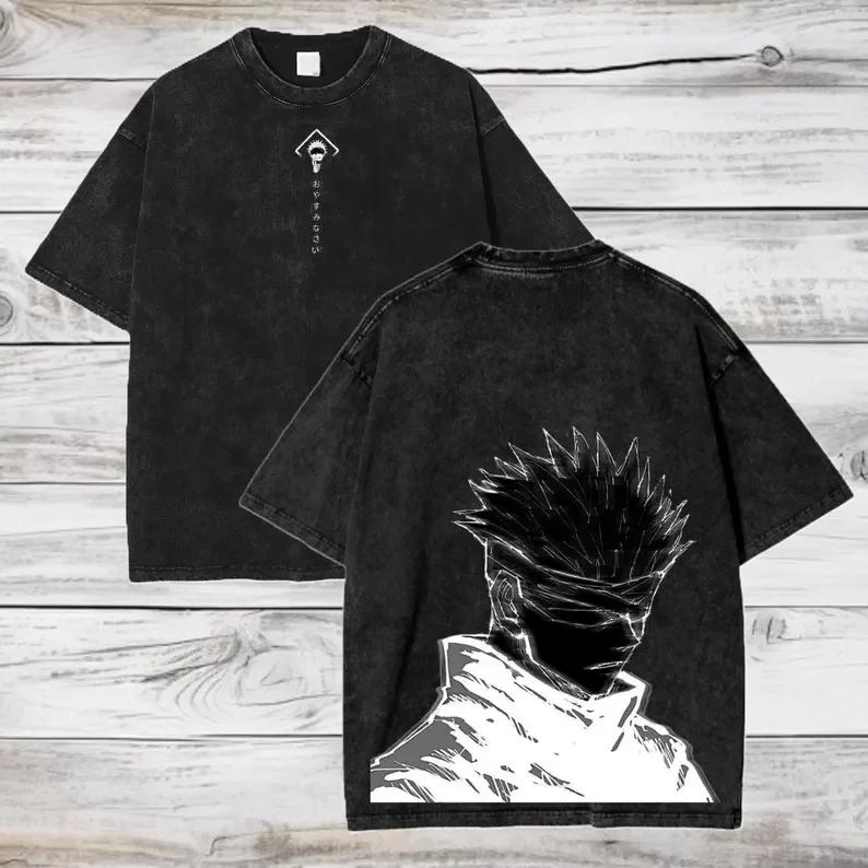 

Футболка Gojo Satoru Jujutsu Kaisen Чоловіча Жіноча Футболка З Праної Бавовни Одяг Літо Короткий Рукав Оверсайз Футболки Вуличний Одяг XXXL червоний