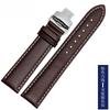 Smooth Genuine Calfskin Leather Watchband 18mm 19mm 20mm 21mm 22mm 23 Soft Straps Automatic Butterfly Buckle Business Watch Band