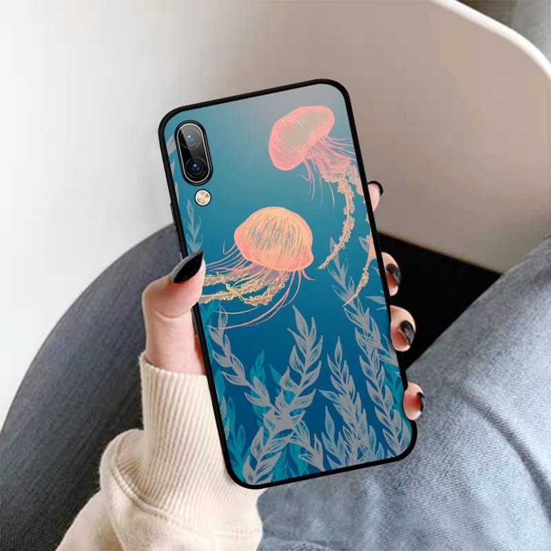 Cute Cartoon Jellyfishes  Phone Case for Vivo Y91C Y11 17 19 17 67 81 Oppo A9 2020 Realme C3