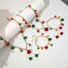 3pcs/set Color Collision Christmas Tree Bell Bracelet Bow Christmas Tree Charm Necklace  Gift