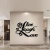 Live Laugh Love Metal Wall Art, Vintage Rustic Iron Decor Heart Accents for Home Office, Inspirational Farmhouse Hanging Ornament