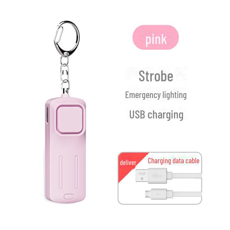 

Сигналізація самооборони 130 дБ зі звуком і світлом для літніх, дітей і жінок Charging Type рожевий