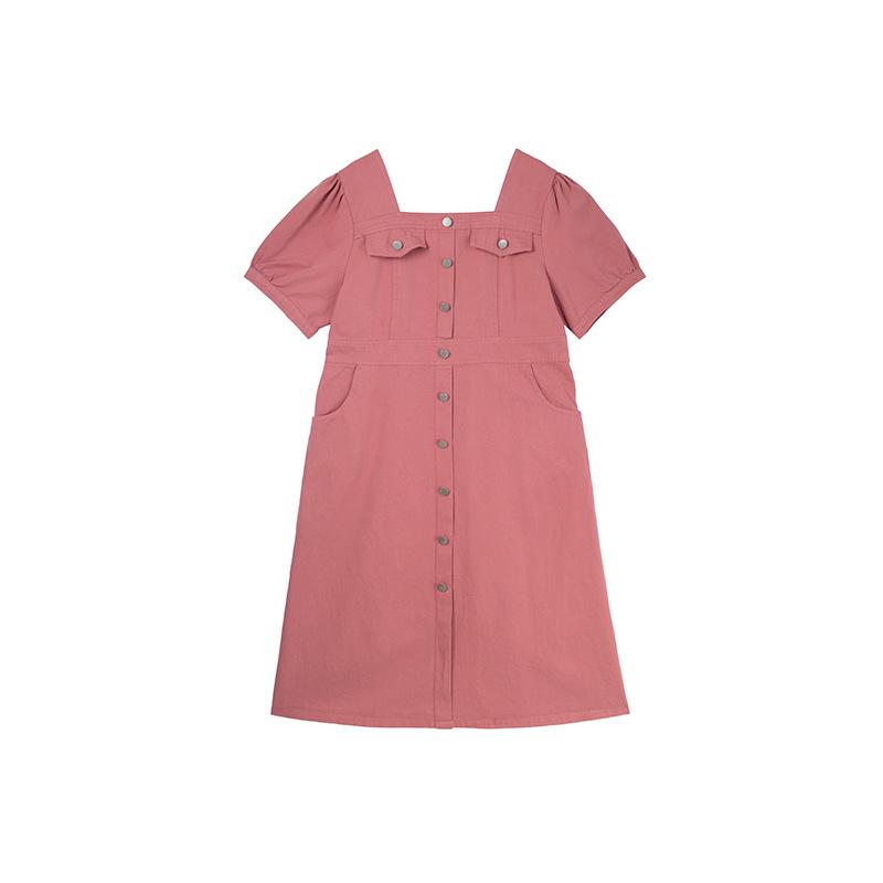 

Джинсовое платье с квадратным вырезом Double Heaven 2024 Лето Большой размер - Стиль D010AB XL