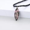 Rhodonite Leaf Obsidian Power Stone Unisex [COAI] 108-Bead Necklace,