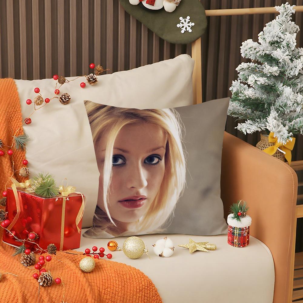 SINGER Christina Aguilera Pillow Case Living Room Sofa Decorative Cushion Cover Simple Household Light Luxury Printed Pillow