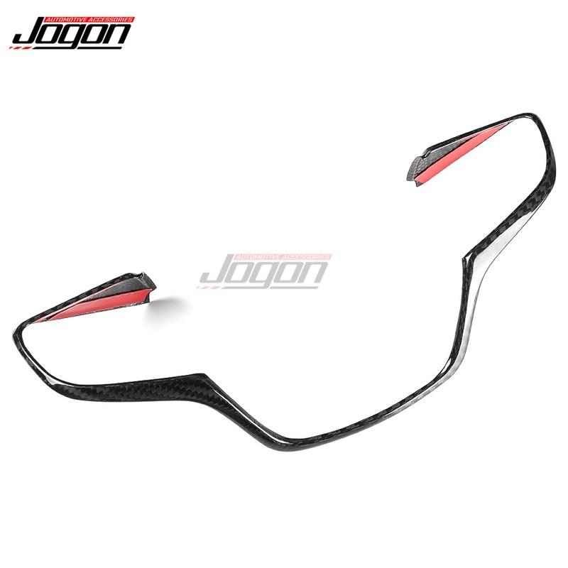 DRY Carbon Fiber Car Interior Steering Wheel Strip Cover Sticker Trim Accessories For Genesis G70 2017 2018 -2024