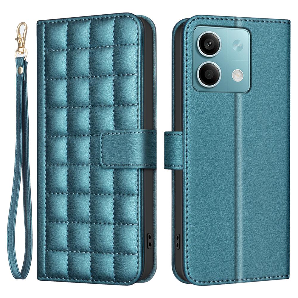 

For Xiaomi Redmi Note 13 4G Leather Case Wallet Phone Cover with Strap Green