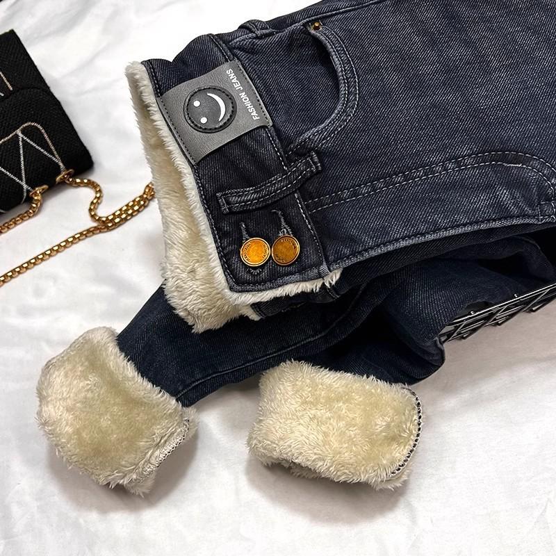 Women's Fleece-Lined High-Waisted Skinny Jeans - Extra Thick Lambswool Winter Pants 2024
