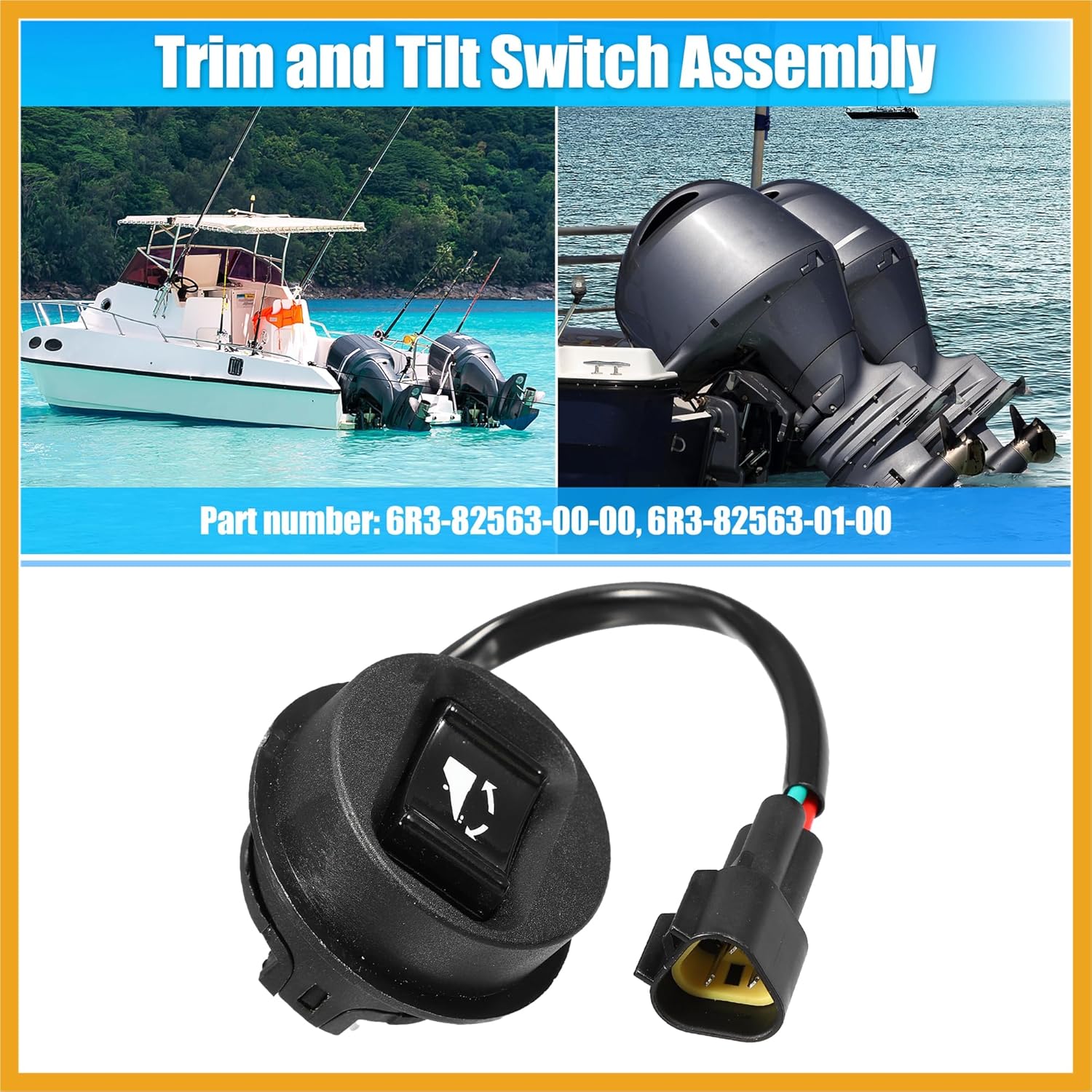 Trim and Tilt Switch Assembly 6R3-82563-00-00 for Yamaha Outboard 2 Stroke 115HP-225HP 3 Pin Tilt Control Switch 6R3-82563-01-00 for Yamaha Trim Tilt