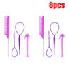 4/8pcs Hair Loop Tool Set  French Braid Tool Loop  Rat Tail Comb  Elastic Hair Rubber Bands Remover Cutter