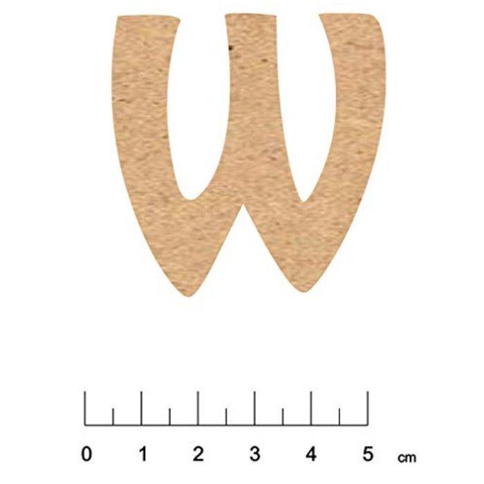 Alphabet en bois MDF adhésif 5 cm Lettre W