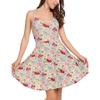 Women's Fashion Casual Sleeveless  Shoulder Strap Flower Flared Dress