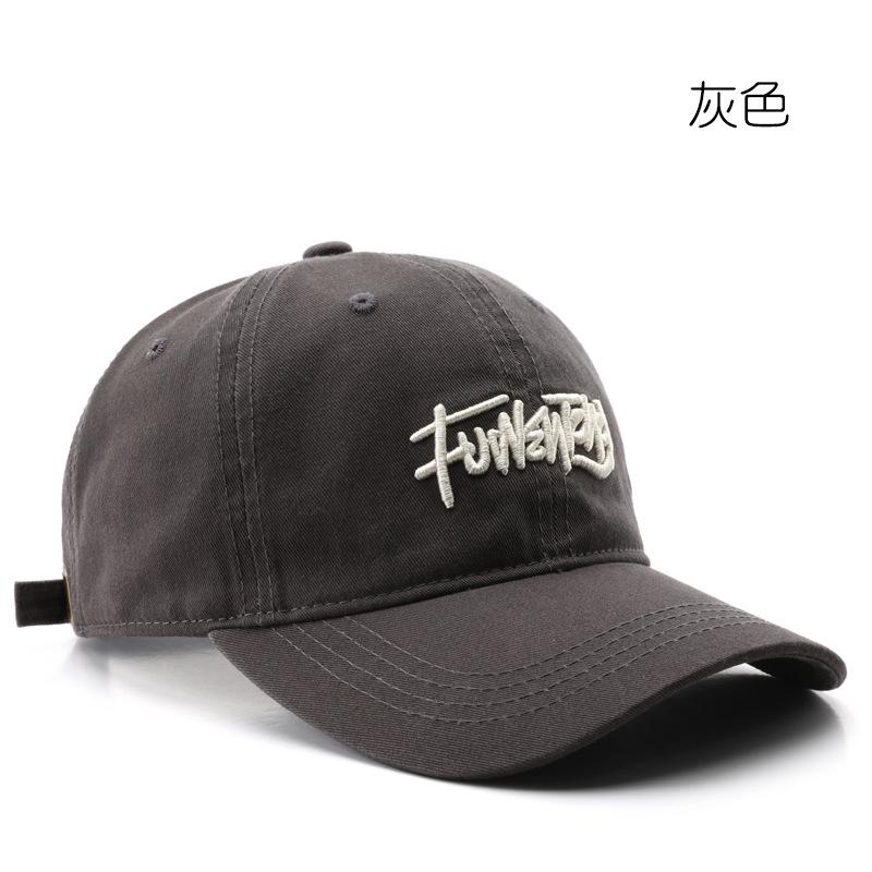 Hat, washed cotton, letter embroidery, baseball cap, outdoor sports, unisex, sun protection