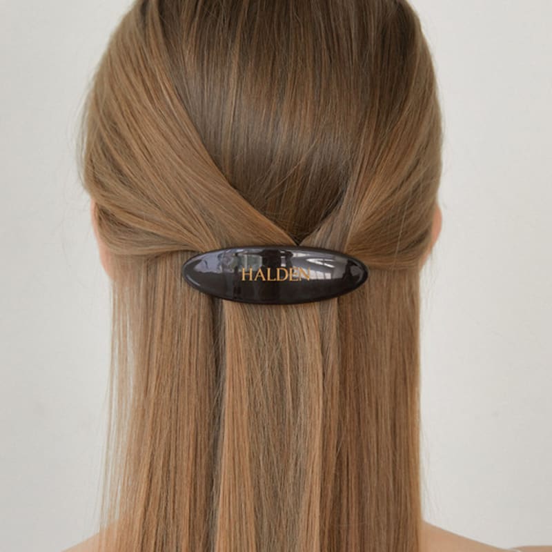 

halden oval logo hair pin (H033_black) black