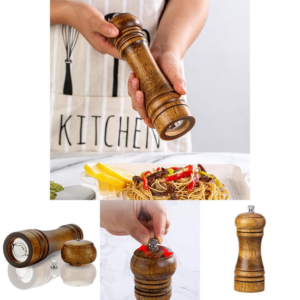 Salt Cooking And Pepper Grinder Hand Movement Oak Wood Pepper Mill Kitchen Tool