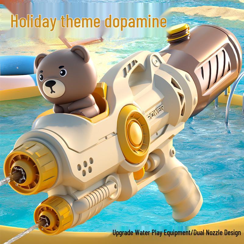 Dinosaur Duck Double Nozzle Water Gun – Large Beach Toy for Kids' Outdoor Water Play & Songkran Festival Fun