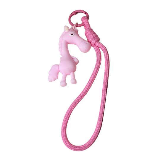 Cooler Pferde-Anhänger Schlüsselanhänger Niedlicher Pferde-Schlüsselanhänger mit Lanyard Cartoon-Anhänger für Handtaschen Tier-Schlüsselanhänger Glücksbringer