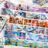 4 Rolls 6.5*200cm Beautiful Oil Painting Landscape Tape Set, Artistic Scenery Design, for Journal Decoration & DIY Crafts