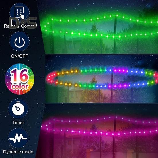 Wodoodporne paski świetlne LED do trampolin z pilotem zdalnego sterowania, 16 kolorów, zewnętrzne światła do zabawy w nocy, do trampolin o długości 8/10/12 stóp