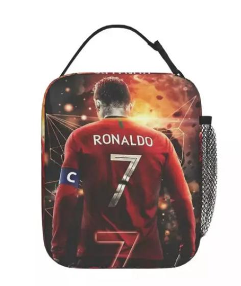 Basketball Cartoon Pattern Student Meal Bag Outdoor Camping Crisper Fruit Storage Bag Portable Meal Bag