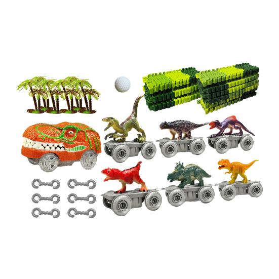 Kids Dinosaur Train Toy DIY Track Building Dino Train Fine Motor Skills Toddlers