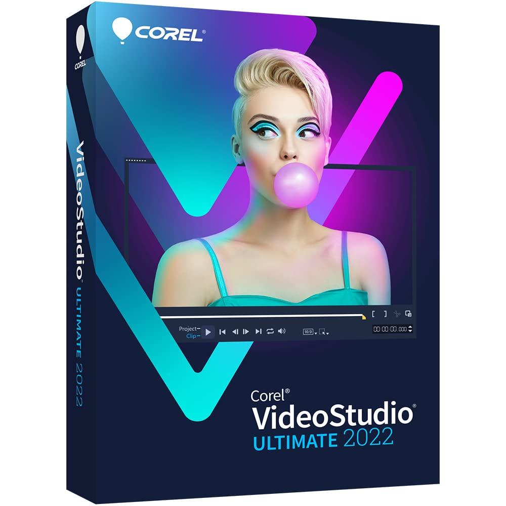 

Corel VideoStudio Ultimate 2022 Video Editing Software with Hundreds of Premium Effects Slideshow Screen DVD Burner Key Maker, Recorder, [PC Card] фіолетовий