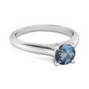 London Blue Topaz Round Solitaire Ring - 925 Sterling Silver