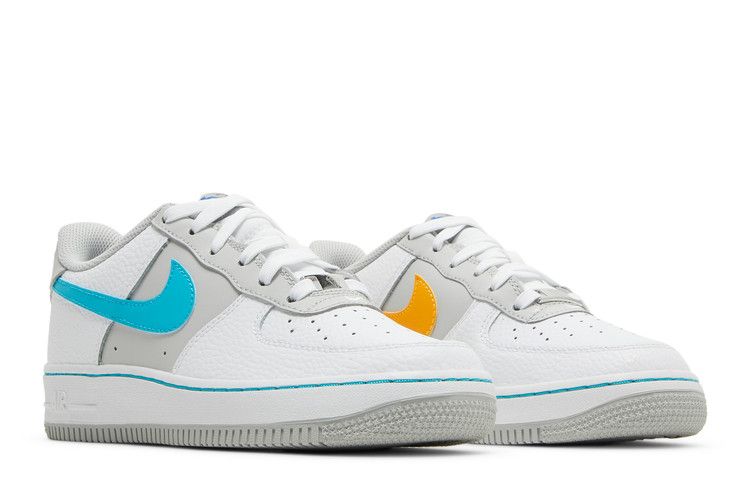 Kids' Sneakers Nike Air Force 1 Low EMB NBA 75th Anniversary Fiesta (GS) White/Grey Fog/Sundial/Turquoise Blue