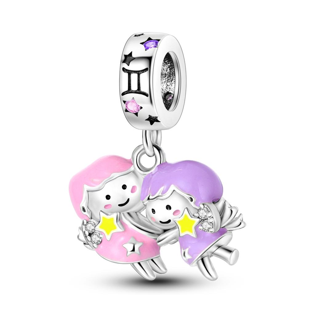 Copper Pink Series Charms Pendant Lovely Dangle Pink Perfume Bottle Charm Beads Fit Original Bracelet Necklace Jewelry