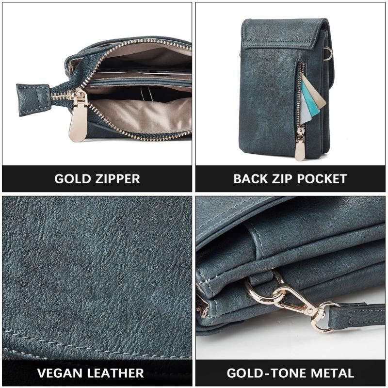 Stylish Phone Case Lightweight PU Leather Card Holder With Phone Slot Compact Crossbody Bag For Daily Use
