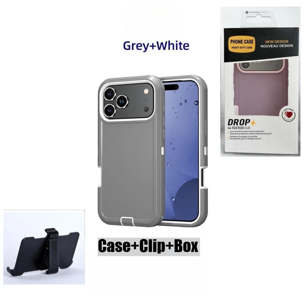 Business Military Grade Defender With Box Case For IPhone Air 17 16 15 14 13 12 Pro Max Ott Armor Box Dustproof Anti-drop Protect Cover Belt Clip
