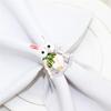 Metal Napkins Rings Set of 6 Bunny Ear Easter Napkins Rings Spring Rabbit Rings Holders for Easter Party Decoration