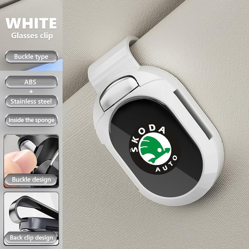 BAUS3 Multifunctional card holder Car visor Glasses clip Accessorie For Skoda Rapid Octavia Derivative Enyaq-iV VisionS Yeti Scala