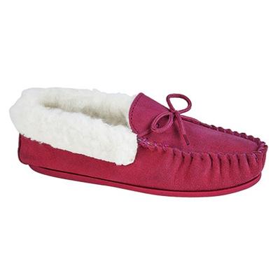 Womens/Ladies Suede Emily Moccasin Slippers