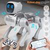 2.4G Rc Dog Sing Dancing Programming Mechanical Voice Dialogue App Remote Control Cute Expression Puppy Kids Toy Christmas Gifts
