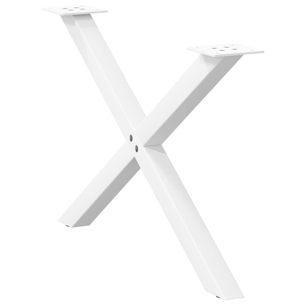 Vidaxl X-Shaped Coffee Table Legs 2 Pcs. White Steel