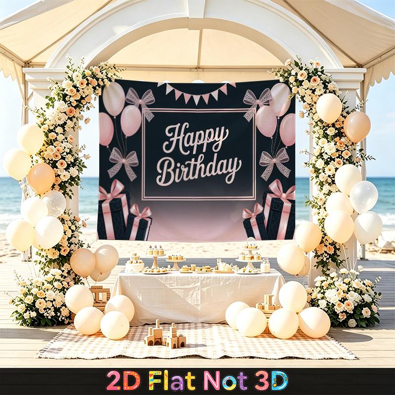 Party Backdrop Birthday Pink Photo Booth Background Front Door Decor