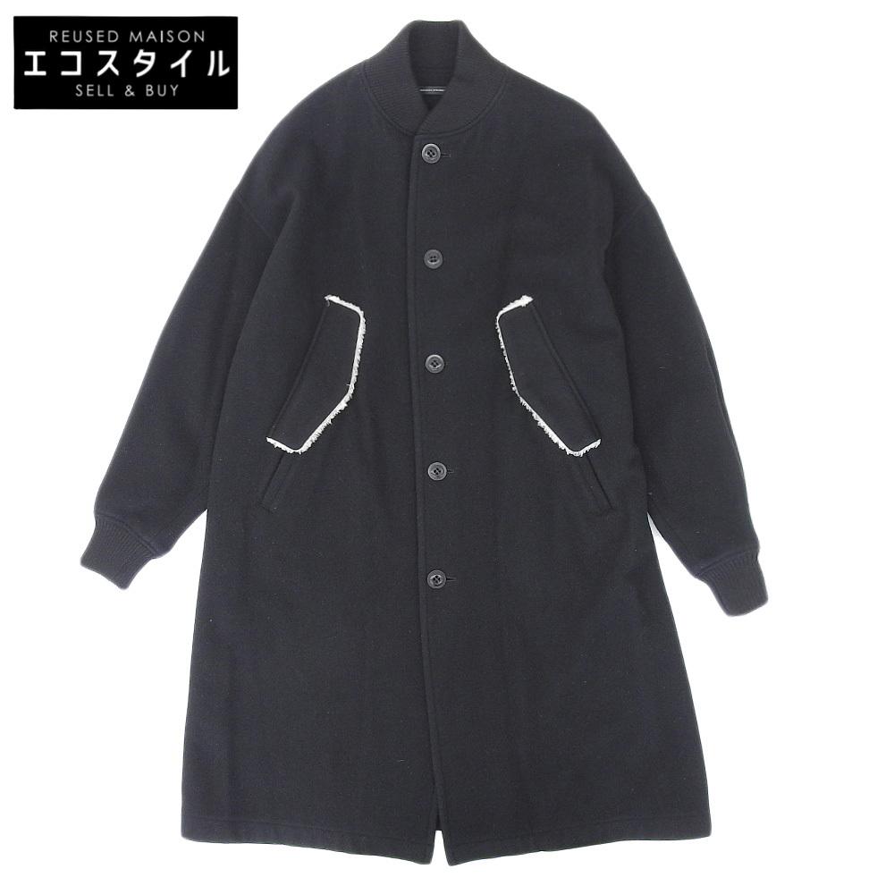 Y's Wool Melton Rib Coat Women's Black 1 YK-C10-109 17AW coat 1 blackUsed