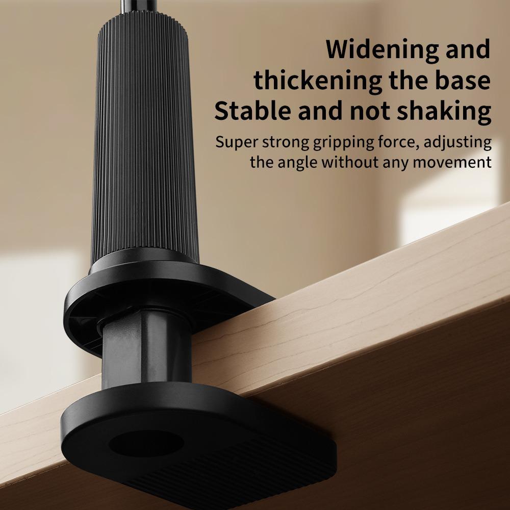 Adjustable Spiral Base Phone Holder with Fill Light for Bedside Use