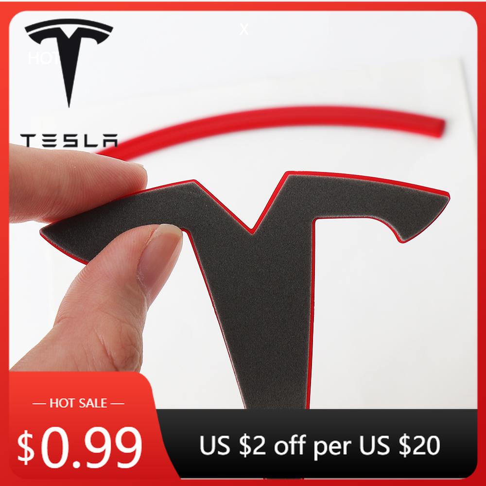 Car Sticker 2025 Hot Tesla Car Front Emblem Rear Trunk Emblem Sticke for Model 3 Mode Y Metal Logo Replacement Rear and Rear Log