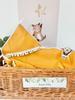 Bathrobe 100x100 Boho collection white pompons mustard