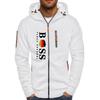 Mens Hooded Sweatshirt Casual Sports Zip-up Top Fashion Print Hoodie S-XXXL