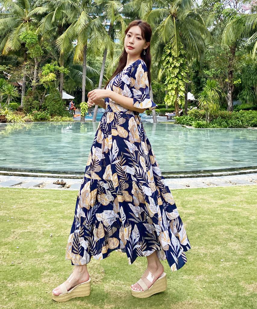 Helingbon Women'S Summer Tropical Resort Long Dress A-Line Loose Fit Plus Size / Hi186W