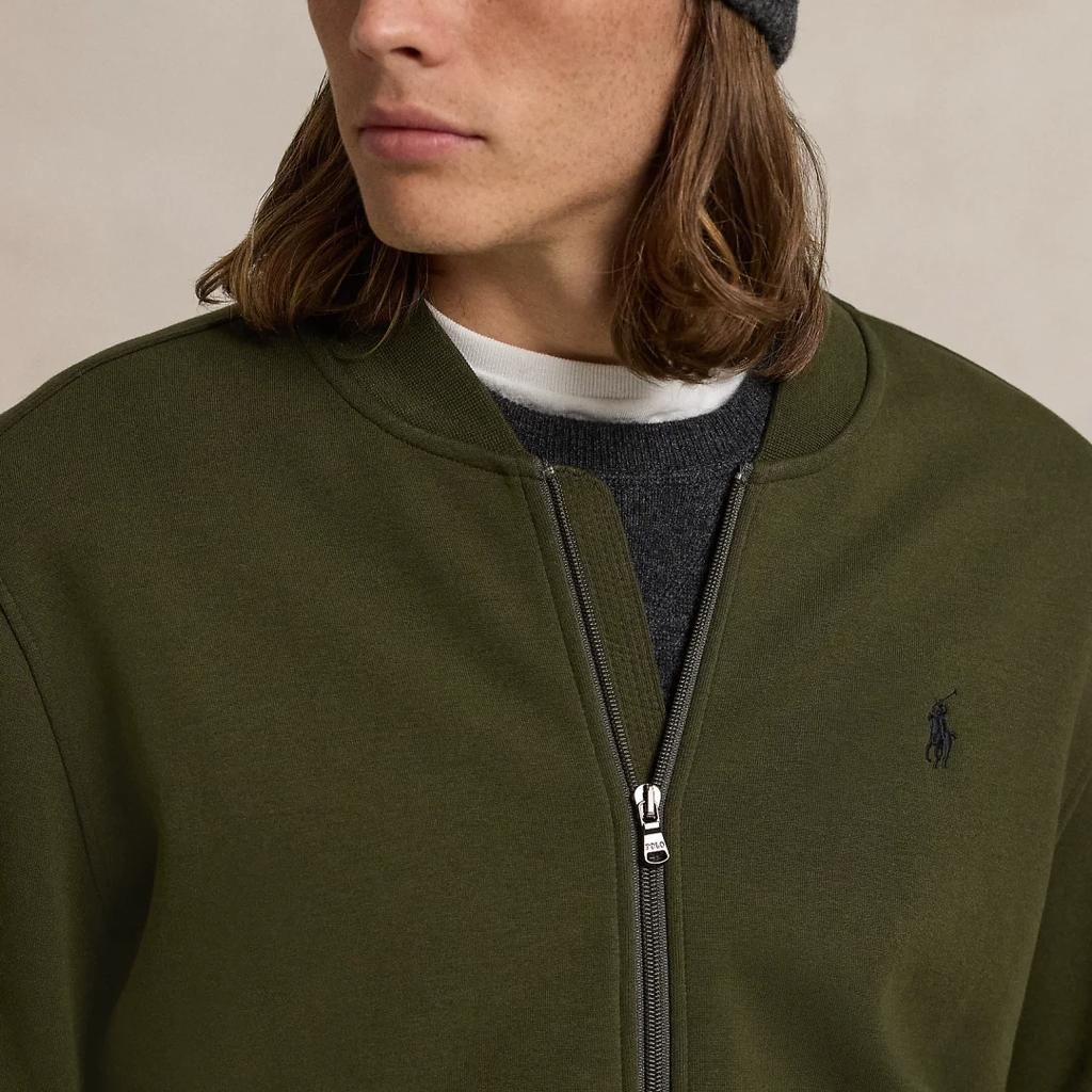 Polo Ralph Lauren Solid Color Cotton Polyester Blend Knitted Baseball Collar Long Sleeve Ribbed Cuff Hem Full Zip Pilot Jacket MNPOKNI16823683-300