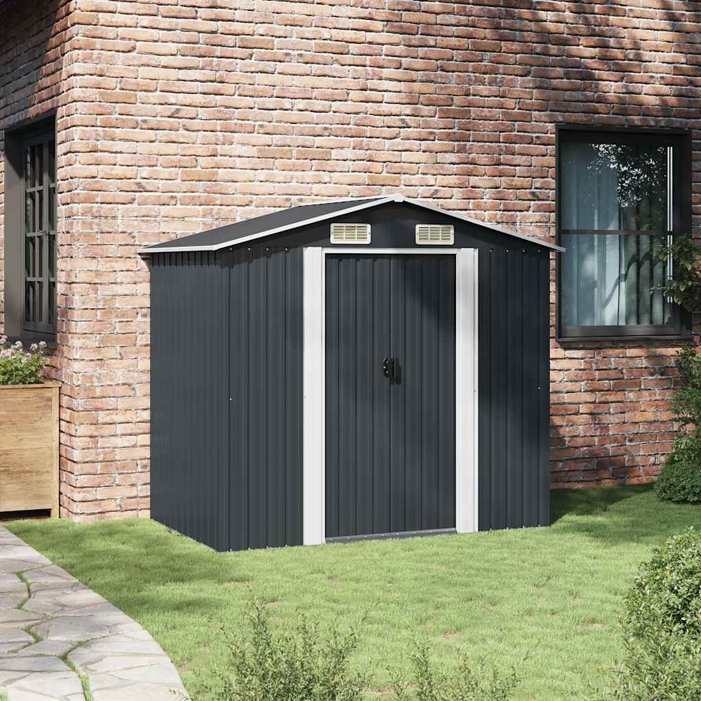 vidaXL Gartenschuppen Anthrazit Stahl 204 x 132 x 186 cm