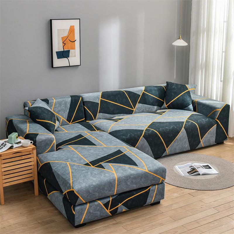 Copridivano elasticizzato impermeabile stampato elasticizzato Copridivano elastico alto Copridivano chaise longue a forma di L Copridivano per soggiorno