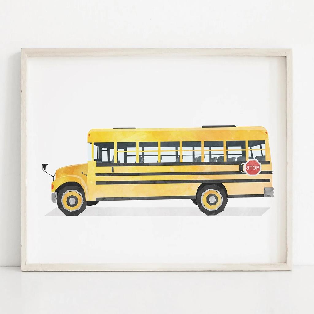 Auto Zug Motorrad Kinderzimmer Vintage Leinwand Kunst Gemälde Poster und Drucke Aquarell Wandkunst Bild für Heimdekoration Cuadros