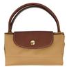 Longchamp Le Pliage Original Series Embossed Logo Nylon Canvas And Leather Dumpling Tote Bag Small Women Tote Bags Light-Brown 1621089P86